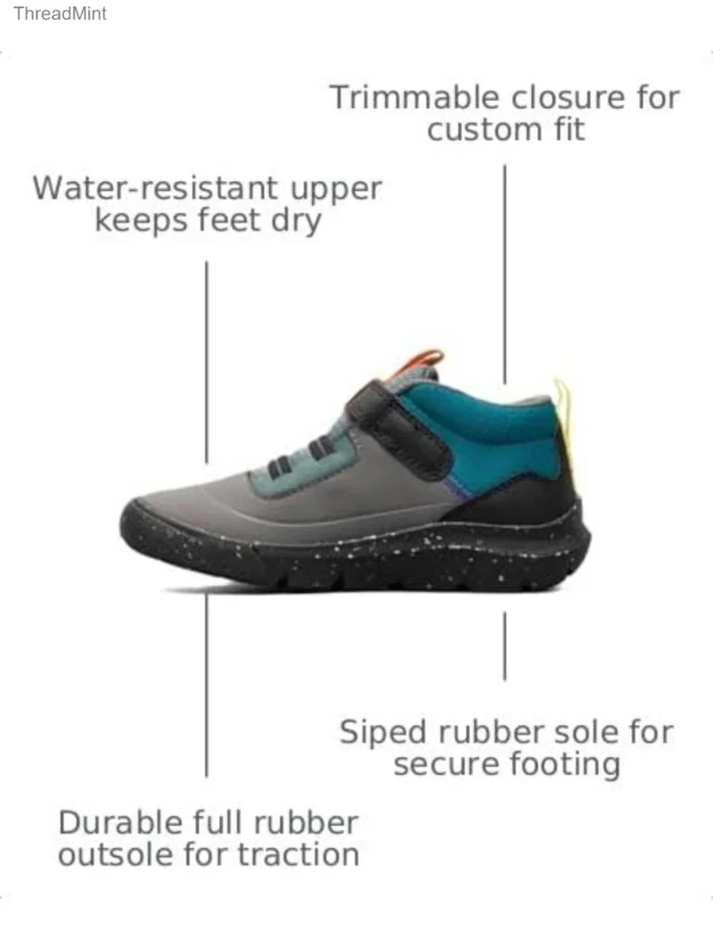 Boy's Slip On Boots Water Resistant Rubber Outdoor Hiking